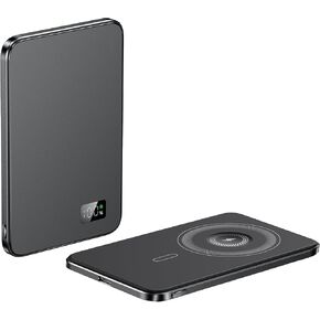 Magnetic Portable Charger, 5,000mAh Wireless Portable Charger with LED Display, Battery Pack, Compatible with iPhone iPhone 16 Pro Max/16 Pro/16, iPhone 15/14/13/12 Series(Black)