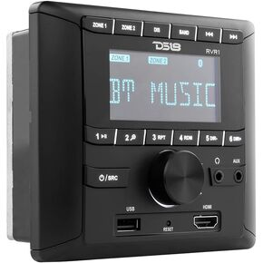 DS18 RVR1 RV Headunit LCD Screen, 2 Zones, 4 Volts Output, FM/AM, MP3, USB, HDMI, Bluetooth, RDS 4X40 Watts - Great Stereo Receiver for Recreational Vehicle RV