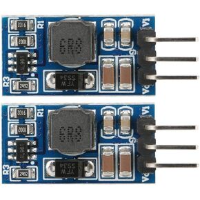 2Pcs DC-DC Boost Converter Module 2.6-5.5 to 5V/6V/9V/12V Step-up Voltage Regulator Voltage Converter for LED Motor(6V, with Pin)