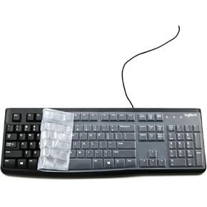 Keyboard Cover Silicone for Logitech MK120 K120, Keyboard Cover for Logitech MK120 K120 Ergonomic Wireless Keyboards, Waterproof Dustproof Keyboard Skin Easy to Clean (Transparent)