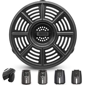 Air Fryer Grill Pan for Ninja Air Fryers, Round 8.2 IN Premium Grill Plate Tray Replacement Parts with Rubber Bumpers for Ninja Foodi, Non-Stick, Dishwasher Safe