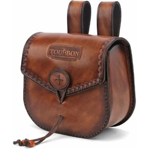 Tourbon Vintage Genuine Leather Waist Belt Shooting Ammo Bag Shotgun Shell Pouch (Brown)