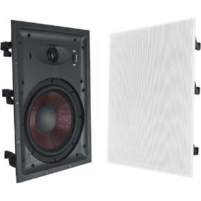 Rockville WA858 8" in-Wall Home Audio Speakers, 640W Pair, Kevlar Woofer, Silk Dome Tweeter, Magnetic Paintable Grills, 2-Way Audio Design, Tweeter Control, Easy Install, Flush Mount, White