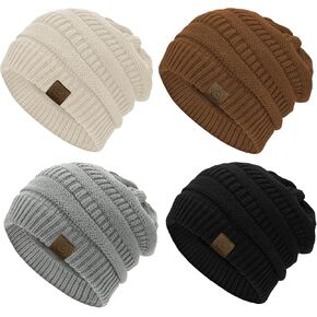 Durio Winter Hats for Women Cable Knit Beanie Soft Womens Beanies Thick Winter Hat