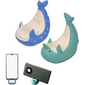 2pcs Cute Whale Dolphin Phone Holder, Funny Creative Animal Phone Stand Mount for Desk Home Office Decor