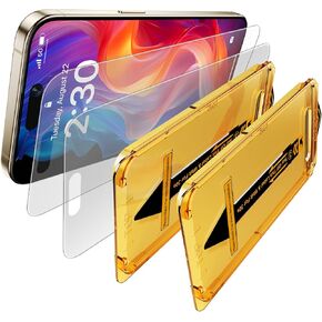 2 حزمة لـ iPhone 15 Pro 6.1 بوصة واقي شاشة زجاجي غير لامع ، إزالة الغبار التلقائي السهل التثبيت ، فيلم مضاد للوهج ، فيلم زجاجي مضاد للبصمات.