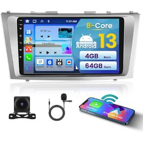 8 Core 4+64G Inefala for Toyota Camry 2006-2011 𝐰𝐢𝐭𝐡 𝐉-𝐁-𝐋 Android Car Radio Stereo with Wireless Carplay Android Auto, 9" Touchscreen with GPS WiFi BT5.0 FM/RDS EQ DSP SWC Canbus Backup Camera
