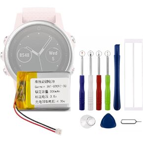 [New] 361-00097-00 Replacement Battery for Garmin Fenix 5 Garmin Fenix 5X Smartwatch.