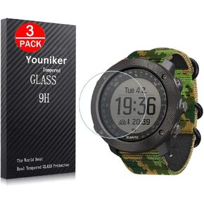 3 Pack For Suunto Traverse Alpha Screen Protector Tempered Glass For Suunto Traverse Alpha Smart Watch Screen Protectors Foils Glass 9H 0.3MM,Anti-Scratch,Bubble Free