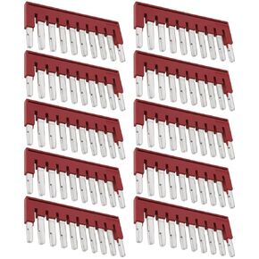 10 PCs FBS 10-5 Plug in Contact Bridge 3030213 Square Bridge FBS Jumper Bar for UT ST Push-in Terminal Centre Cross Bridges Red
