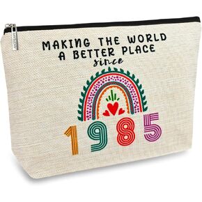 40th Birthday Gifts for Women, Her, 40th Birthday Decorations Makeup Bags, 1984 Anniversary 40 Year Old Gift Ideas for Mom, Wife, Sister, Best Friends, Mothers Day, Christmas Small Cosmetic Travel Bag in Kuwait
