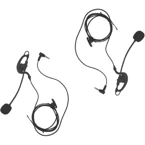 Referee Communication Headset 3.5mm Wired Socker Football Coach Headphone with Boom Microphone Coms Ear Piece for Ejeas Intercom Radios v4 v6 pro(G Shape,2Pack)