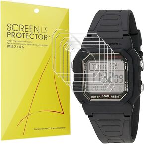 F108WH Screen Protector, [6 Pack] Lamshaw Full Coverage TPU Clear Film Compatible for F105W, F108WH, W-217H, W218H, W800HG, AE1200WH, AE1300WH, A158W, A168WA, A700, LA20WH, LA670WGA, MW600F, DW5600E, GWM5610 Watch (6 Pack, For W800HG watch)