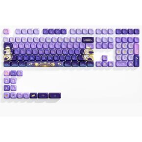 PBT Material Gradient Purple keycaps MOA XDA Profile Round keycaps Set Mechanical Keyboard keycaps Compatible with Cherry MX switches,Gateron,TTC and Clones (MOA-Starry River Dream)