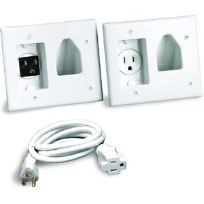 RCA DH150E RCA in-Wall Power Install and Cord Management Kit for Wall Mounted Flat Panel TVs, White