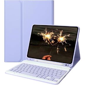 Keyboard Case for iPad Mini 5/4/3/2/1 (7.9-Inch, 2019/2015/2014/2013/2012 Model) with Keyboard-Backlit Detachable, Folio Cover with Pencil Holder with Auto Sleep/Wake Function Purple