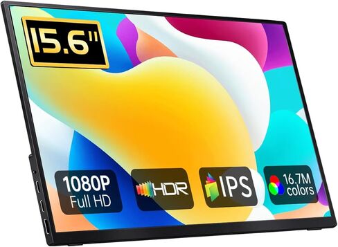 شاشة محمولة ، 15.6 بوصة FHD Ultra Slim Travel Monitor مع Kickstand & Smeters ، وشاشة خارجية للكمبيوتر المحمول ، MAC ، Xbox ، PS5/4 in Kuwait