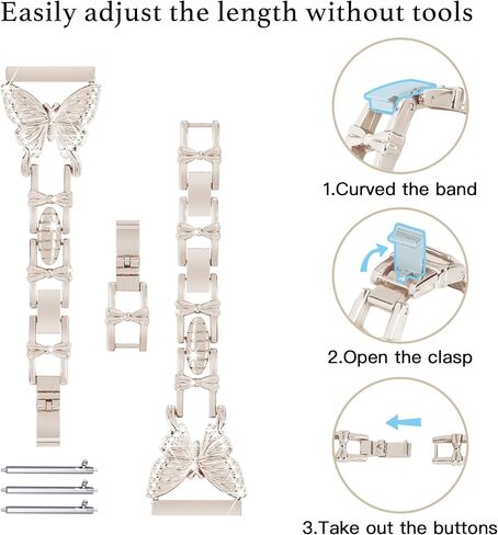 20mm Watch Band for Samsung Galaxy Watch 7 6 5 4 FE Band 40mm 44mm, Women Bling Diamond Slim Metal band for Samsung Watch Bands 7 6 5 4 FE/5Pro/Watch 6 4 Classic/Watch 3 41mm/Active 2 in Kuwait