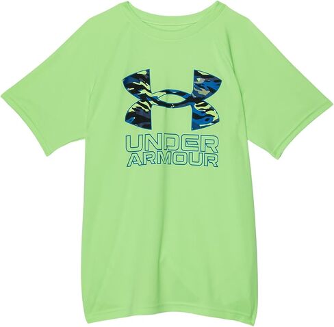 Under Armour Boys' Tech Big Logo Short Sleeve T Shirt, (102) White / / Vapor Green, Youth Medium in Saudi Arabia