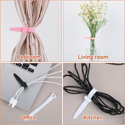 "روابط zip القابلة لإعادة الاستخدام 50pcs علاقات كبل السيليكون 5 أشرطة كابل المطاط الملونة لمنظمات الكابلات المرنة لإدارة الأسلاك للمستلزمات المكتبية ، والتنظيمات المنزلية ، وضروريات التعبئة （4.5"） " in Kuwait