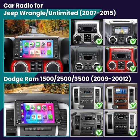 4G+64G Android 13 Car Radio for Dodge RAM 1500/2500/3500 (2009-20012) ، لـ Jeep Wrangle/Unlimited (2007-2015) ، 9''touch Screen Stereo مع Carplay اللاسلكي ، Android Auto ، GPS Mavigation ، Bluetooth5. 2 in Kuwait