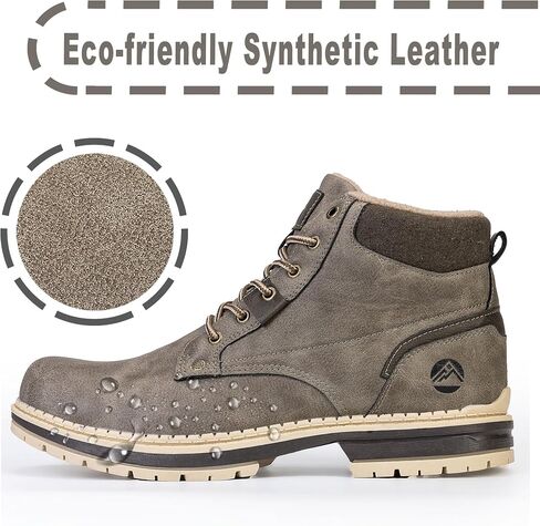 CC-Los Men's Winter Snow Boots with Sherpa Fleece Lining Waterproof Slip-Resistant Insulated Size 7.5-14 in Saudi Arabia