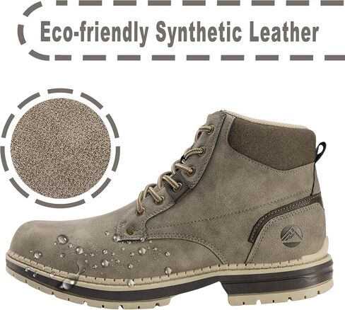 CC-Los Men's Winter Snow Boots with Sherpa Fleece Lining Waterproof Slip-Resistant Insulated Size 7.5-14 in Saudi Arabia