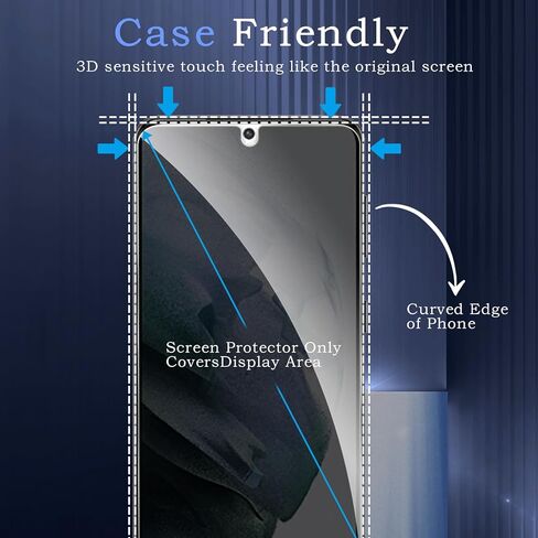 2 حزمة شاشة شاشة الخصوصية لـ Samsung Galaxy S21 Plus ، فيلم زجاجي مضاد للتجسس ، صلابة 9H ، حماية حافة الترقية ، التثبيت السهل ، خالية من الفقاعات ، ودية للحالة in Kuwait