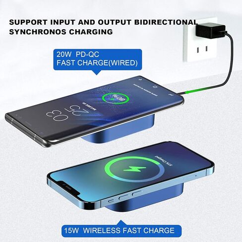 Magnetic Wireless Portable Charger,10000mAh 15W Fast USB C Small Wireless Power Bank, Especially External Strong Powerful Battery Pack for iPhone 12/12 Pro/12 Mini/iPhone 13 (Blue) in Saudi Arabia