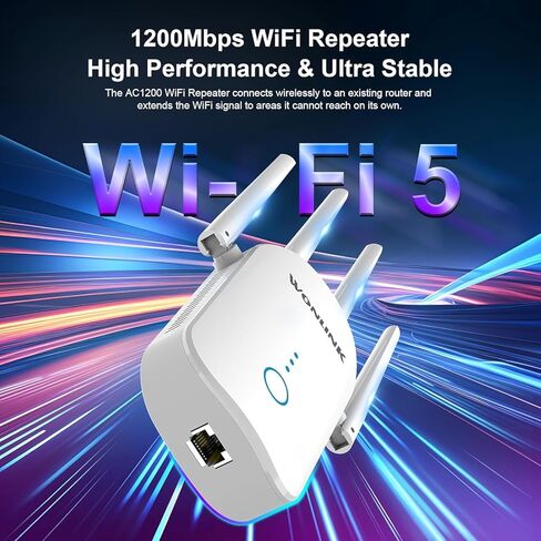 2025 WIFI Extender Signal Booster for Home-Up إلى تغطية 10000 قدم مربع ، وداعم WiFi لمكتب الإنترنت اللاسلكي ومكبر الصوت مع منفذ Ethernet ، وإعداد 1-TAP ، ودعم أجهزة متعددة in Kuwait