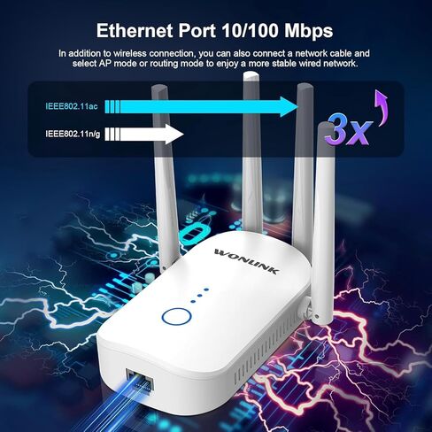 2025 WIFI Extender Signal Booster for Home-Up إلى تغطية 10000 قدم مربع ، وداعم WiFi لمكتب الإنترنت اللاسلكي ومكبر الصوت مع منفذ Ethernet ، وإعداد 1-TAP ، ودعم أجهزة متعددة in Kuwait