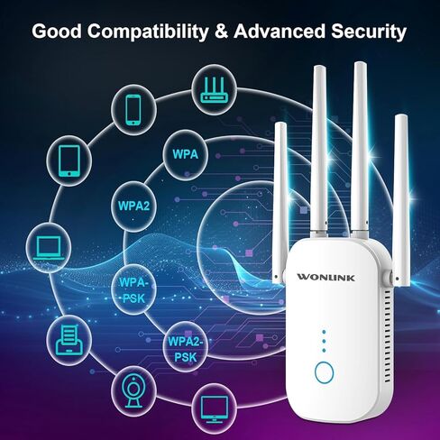 2025 WIFI Extender Signal Booster for Home-Up إلى تغطية 10000 قدم مربع ، وداعم WiFi لمكتب الإنترنت اللاسلكي ومكبر الصوت مع منفذ Ethernet ، وإعداد 1-TAP ، ودعم أجهزة متعددة in Kuwait