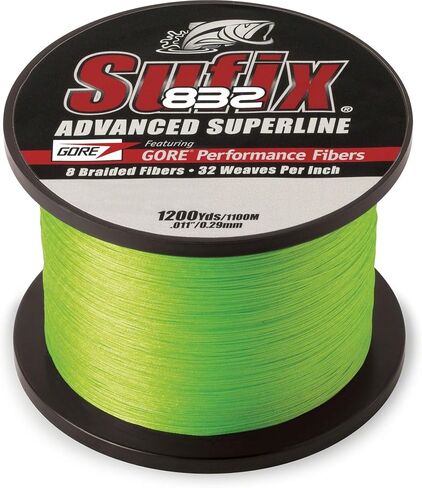 Sufix 832 Braid 15 LB 660-315L: 832 BRAID 15 LB NEON LIME ، حجم واحد in Kuwait