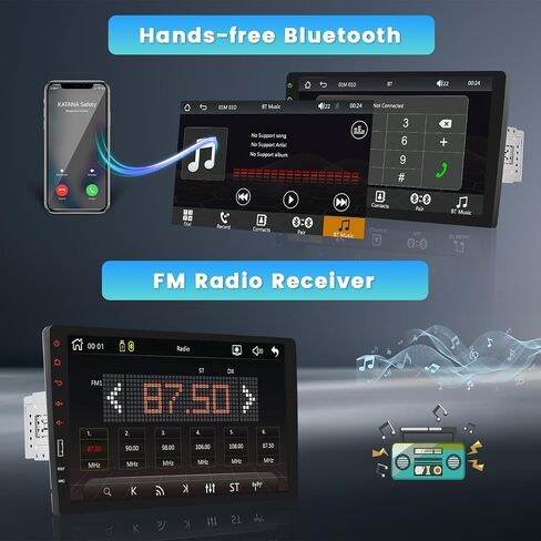 ستيريو راديو سيارة واحدة مع Carplay اللاسلكي Android Auto ، 9 بوصة وحدة رأس HD شاشة اللمس مع بلوتوث EQ FM Mirror Link SWC USB Backup Campar in Saudi Arabia
