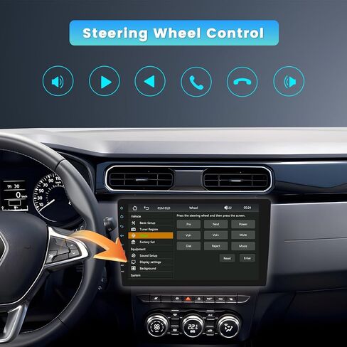 ستيريو راديو سيارة واحدة مع Carplay اللاسلكي Android Auto ، 9 بوصة وحدة رأس HD شاشة اللمس مع بلوتوث EQ FM Mirror Link SWC USB Backup Campar in Saudi Arabia