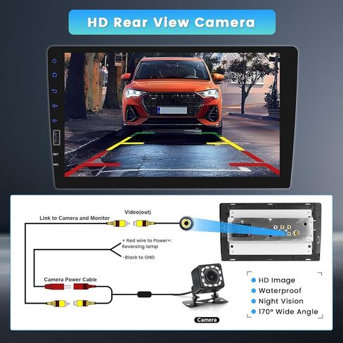 ستيريو راديو سيارة واحدة مع Carplay اللاسلكي Android Auto ، 9 بوصة وحدة رأس HD شاشة اللمس مع بلوتوث EQ FM Mirror Link SWC USB Backup Campar in Saudi Arabia