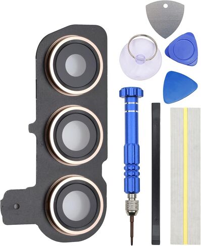 Yellow Rear Camera's Frame Replacement for Samsung Galaxy S24 with Camera's Glass Cover Pre-Install Adhesive and Installation Tool Kit in Saudi Arabia