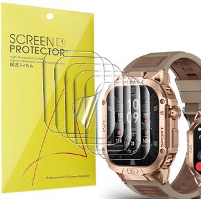 Compatible for SOUYIE Military Grade Smart Watches Screen Protector, [6 Pack] Full Coverage TPU Clear Film Compatible for SOUYIE H69 2.02 Inches Military Grade Smart Watches (6 Pack)