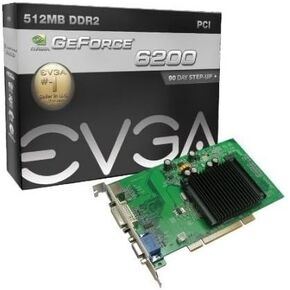 EVGA GeForce 6200 512 MB DDR2 PCI 2.1 VGA/DVI-I/S-Video Graphics Card, 512-P1-N402-LR