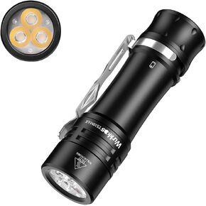 Wurkkos TS10 MAX LED Mini Flashlight, Rechargeable EDC Flashlight 2500 Lumen, Super Bright Pocket Flashlight with RGB Aux LED, Anduril 2.0 UI, Handheld Flashlight for Camping Emergency, Outdoor