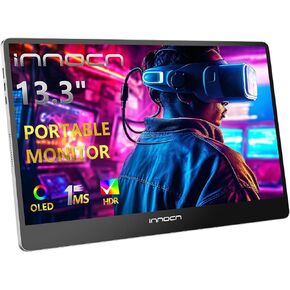 INNOCN 13.3" OLED Portable Monitor 1080P FHD USB C Laptop Monitor HDMI Computer Display HDR Gaming Monitor w/Detachable Stand & Speakers, External Monitor for Laptop PC Mac Tablet PS4 Xbox Switch