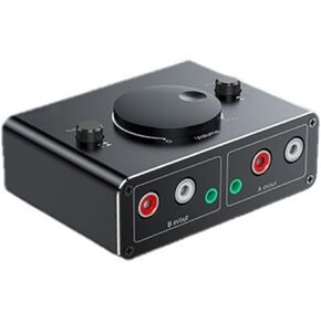 3.5mm 2RCA HiFi Stereo Audio Switcher Splitter Headphone Amplifier 2 In 1 Out 1 In 2 Out DVD Player MP3 Computer External AV TV Monitor Projector Headphone Speaker Amplifier Selector Switch Box