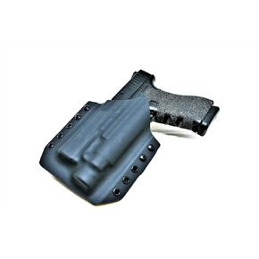 Left Hand OWB Light Bearing Kydex Gun Holster for Glock 17/22 / 19 / 19X / 23/45 with Streamlight TLR-1 | Outside The Waistband Kydex Holster for Glock 19 TLR-1s- Glock 17/22 TLR-1 HL |