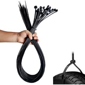 18 Inch Zip Ties (Pack of 100), Heavy Duty Cable Ties with 300lbs Tensile Strength, Multi-Purpose Adjustable Ties, UV Resistant Indoor and Outdoor Cable Ties for Use in The Home, Office, Garden