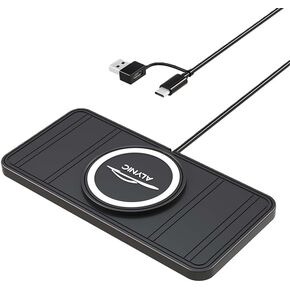 Wireless Charging Pad for Car, 15W Wireless Car Charger Pad for Airpods iPhone 16/15/14/13/12/11, Wireless Charger Car Non Slip for Samsung S24/S23/S22 (Type C +A Port Adapter)