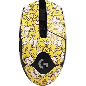 Mouse Grip Tape Full Coverage for Logitech G305 Lightspeed Wireless Gaming Mouse, Mouse Anti Slip Grip Tape,Self-Adhesive PreCut Sweat-Resistant Professional Mice Upgrade Kit(Yellow)