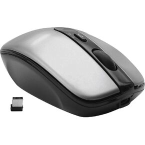 Macally Wireless Rechargeable Mouse, 3-Button, 3x Adjustable DPI, 400mAh Battery, RF Connectivity, Dark Gray