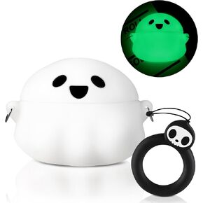 Boaretiu for AirPods Pro/Pro 2nd Generation Case - Luminous Cute Kawaii Ghost with Keychain for AirPods Pro & Pro 2 Case Cover Funny 3D Soft Silicone Fun Cool for Girls Women Teens Boys