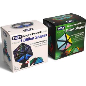 TOSY Magnet Pyramid - 1 Cube Transforms into 1 Billion Shapes (Bunny, Egg Basket, Flowers), 243 Rare Earth Magnets, Glowing, Puzzle Toy, Easter Birthday Gift, Mixed Set 1 Stone 1 Glow