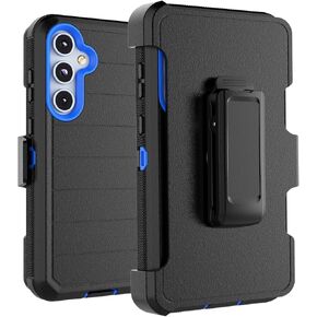 Takfox Galaxy A55 5G Case, for Samsung A55 5G Belt Clip Holster Phone Case with [Built-in Screen Protector] Kickstand Protective Rugged Heavy Duty Shockproof Dustproof Durable Cover-Black/Blue